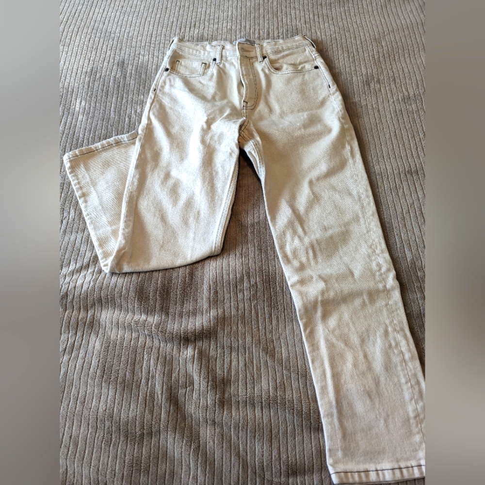 Everlane Charcoal White Straight Leg Jeans